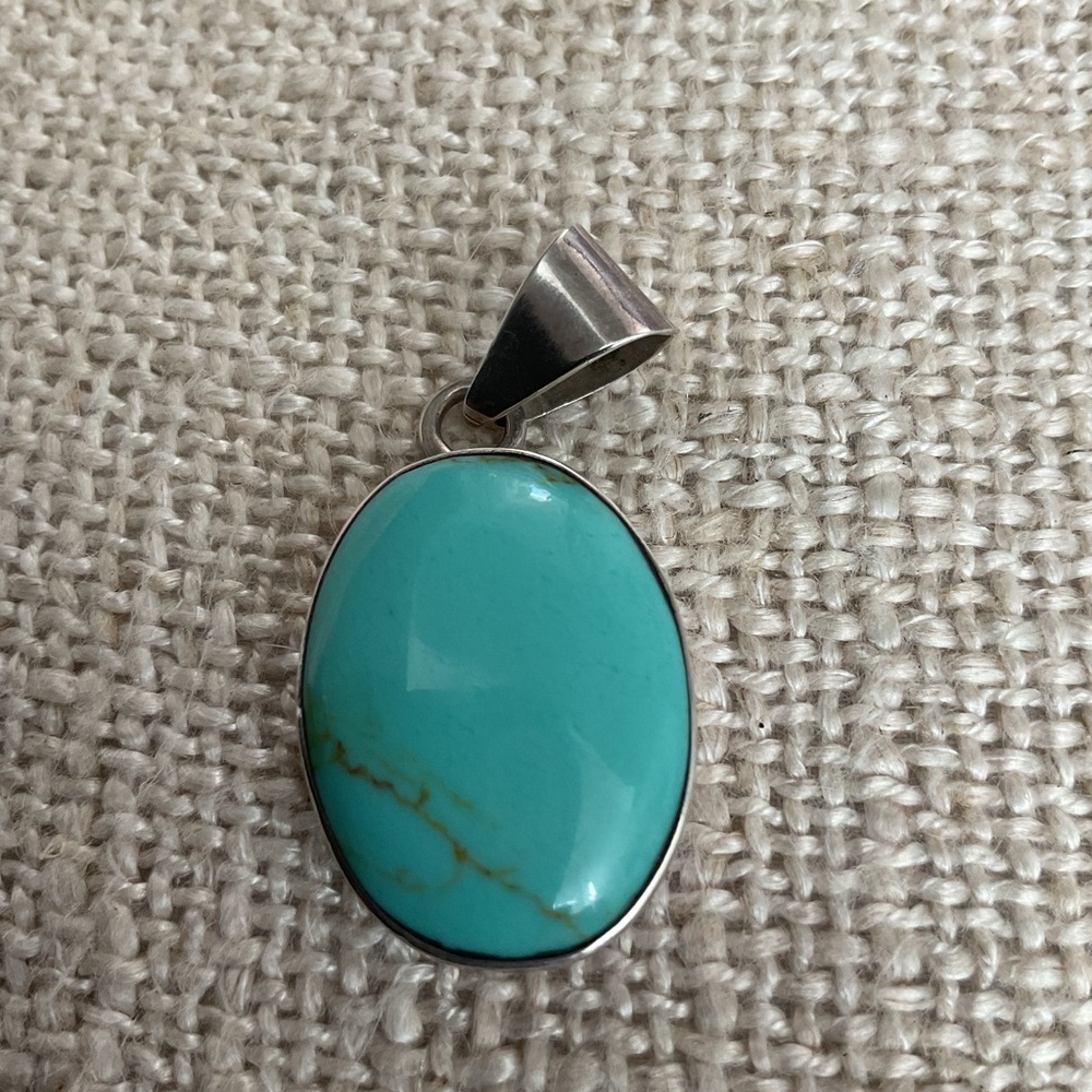 Turquoise + Sterling Silver Pendant